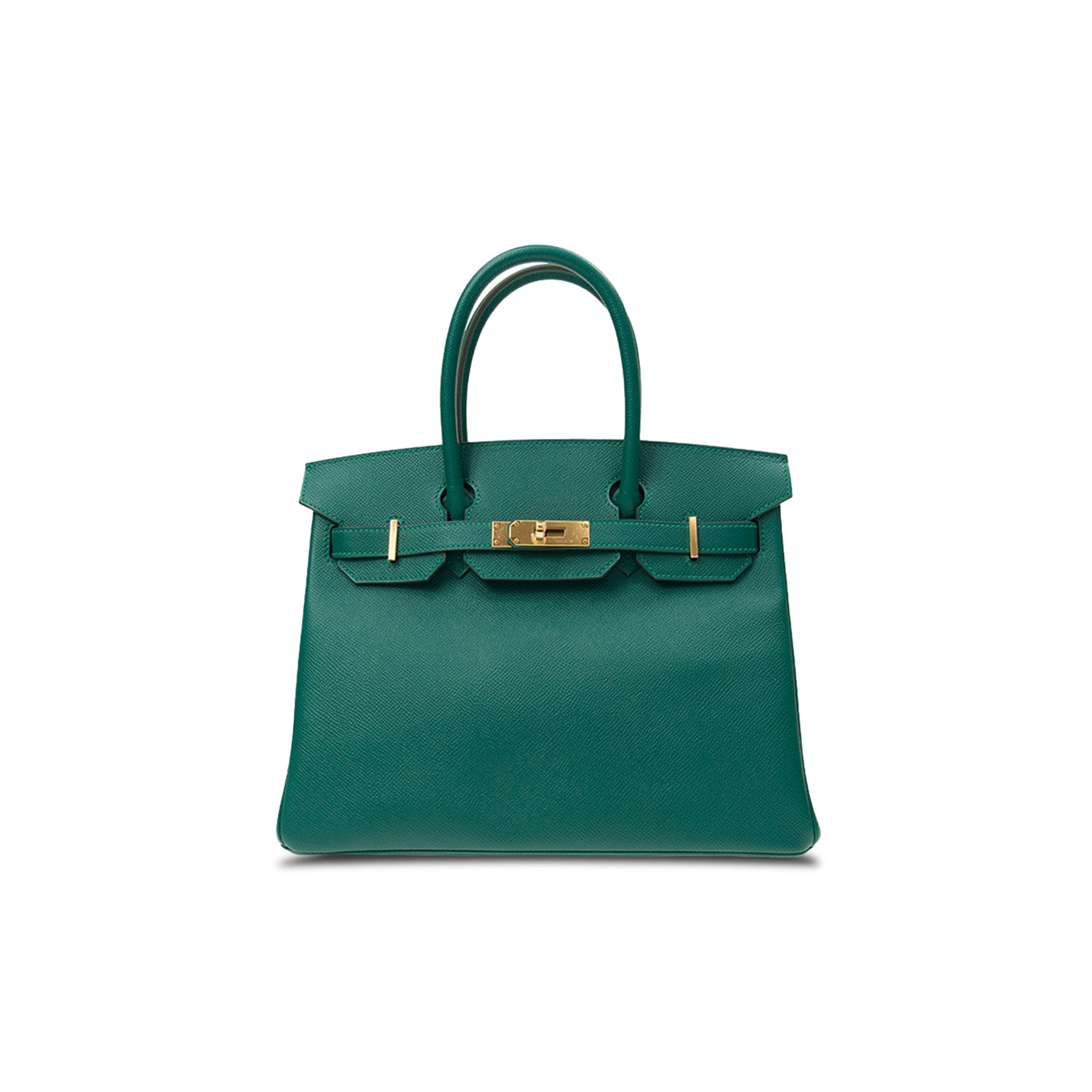 HERMES MASTER BIRKIN 30 EPSOM LEATHER PEACOCK GREEN GOLD BUCKLE BAG H028369CCZ6 (30*23*15cm)